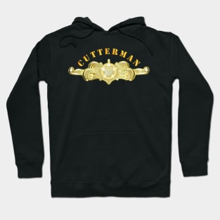 USCG - Cutterman Badge - Officer - Gold w Top Txt Hoodie